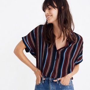 Madewell Central Drapey Shirt in Menford Stripe L